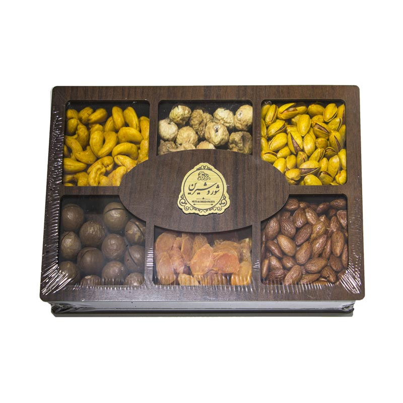 باکس آجیل چوبی 6 خانه