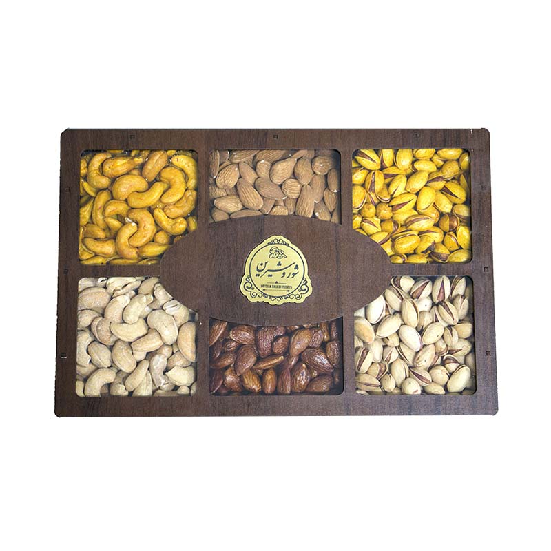 باکس آجیل چوبی ۶ خانه