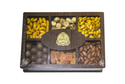 باکس آجیل چوبی 6 خانه
