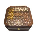 جعبه چوبی هشت ضلعی منبت لوکس