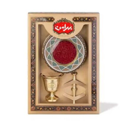 پک هدیه یک گرم زعفران و هاون بهرامن